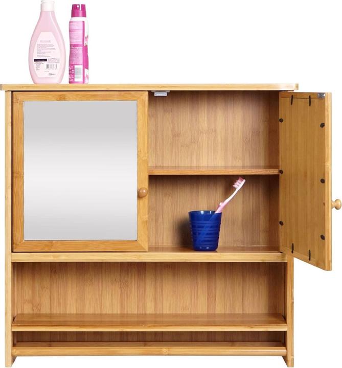 Actual product image Mendler Mirror cabinet HWC-B18, bamboo 62x66x15cm (62 x 66 x 15 cm)