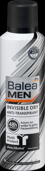 Produktbild dm Balea MEN Antitranspirant Deospray Invisible Dry (Spray)