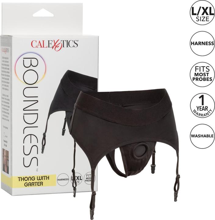 Productafbeelding CalExotics Grenzeloze™ String met Kousenband - L/XL (L, XL)