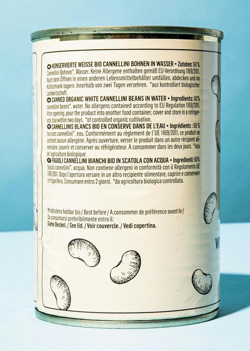 Valori nutrizionali e ingredienti KoRo Fagioli cannellini bianchi biologici pronti per essere consumati (2880 g)