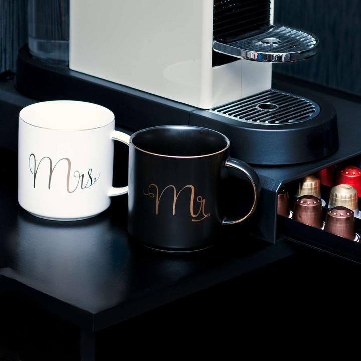 Produktbild Intirilife Kaffeetasse mit Goldrand und Aufschrift Mrs Hochzeit (300 ml, 1 x)
