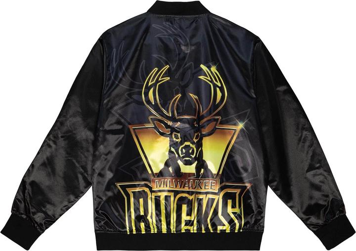 Image du produit Mitchell & Ness M&N Big Face 4.0 Satin Veste - NBA Milwaukee Bucks (XL)