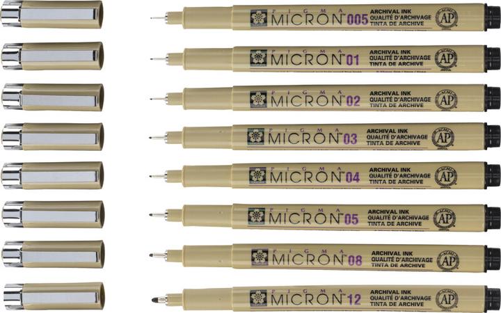 Image du produit Sakura Pigma Micron Fineliner 0.7mm noir (Noir, 12 x)