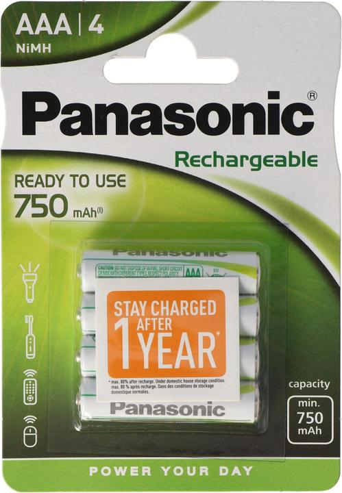 Actual product image Panasonic Rechargeable (4 pcs., AAA, 750 mAh)
