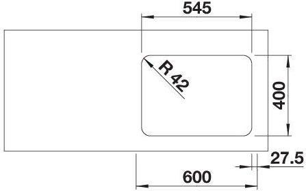 Productafbeelding Blanco Solis 340/180-U (Onderbouw gootsteen, 58.50 cm, 44 cm)