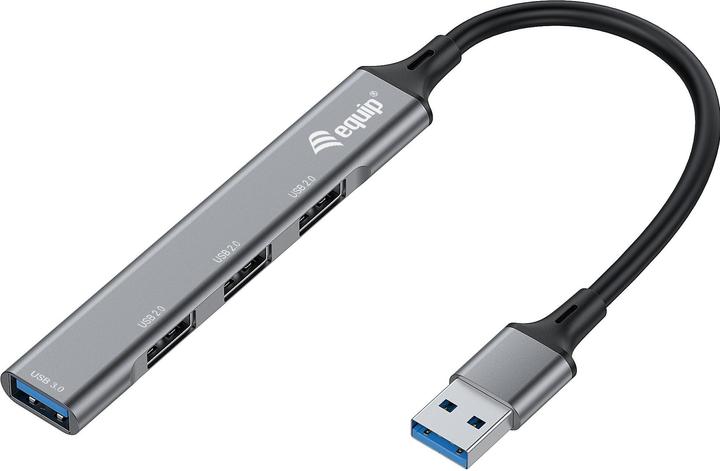 equip Hub USB a 4 porte 3.0 ->1x3.0,3x2.0 o.Charger grigio (USB-A, 4 Porti)