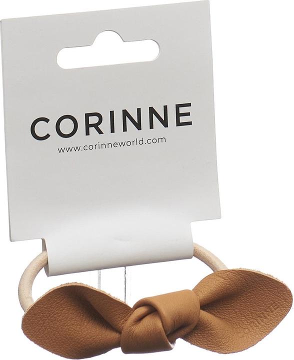 Produktbild Corinne World - Leather Bow Small Hair Tie Camel (Haargummi)