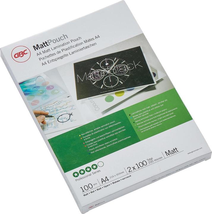 GBC Matt Pouch 200 microns paquet de 100 (A4, 100 pièce(s), 200 µm)