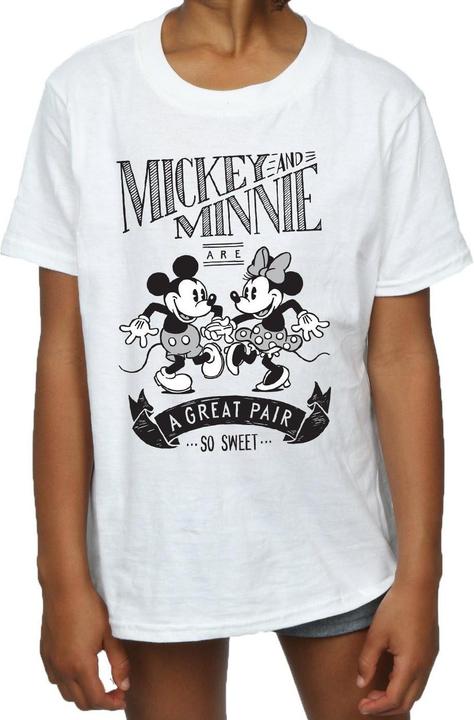 Actual product image Disney Girls Mickey And Minnie Mouse Great Pair Cotton T-Shirt (152, 158)