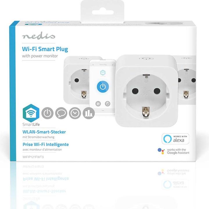 Actual product image Nedis SmartLife Smart Plug | Wi-Fi | Power Meter | 3680 W | Type F (CEE 7/7) | 0 - 55 °C | On