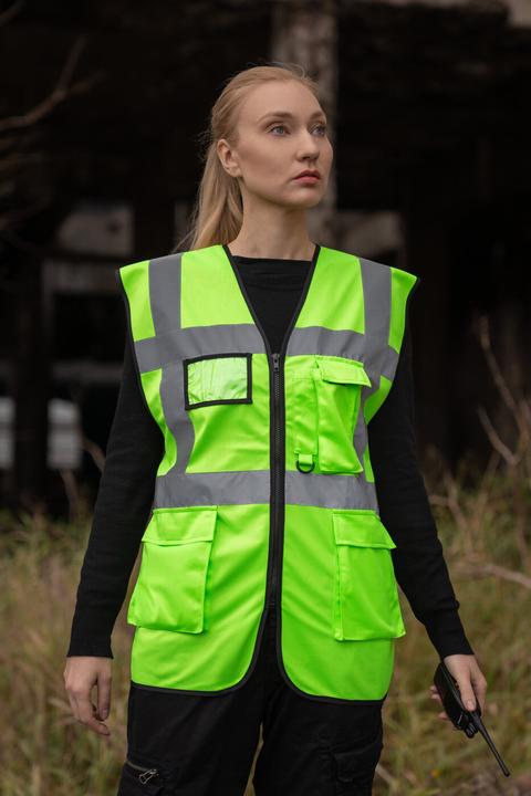 Immagine prodotto Korntex Gilet ad alta visibilità Hamburg Verde chiaro con sicurezza a 360° S EN ISO 17353 ® KXCMF (S)