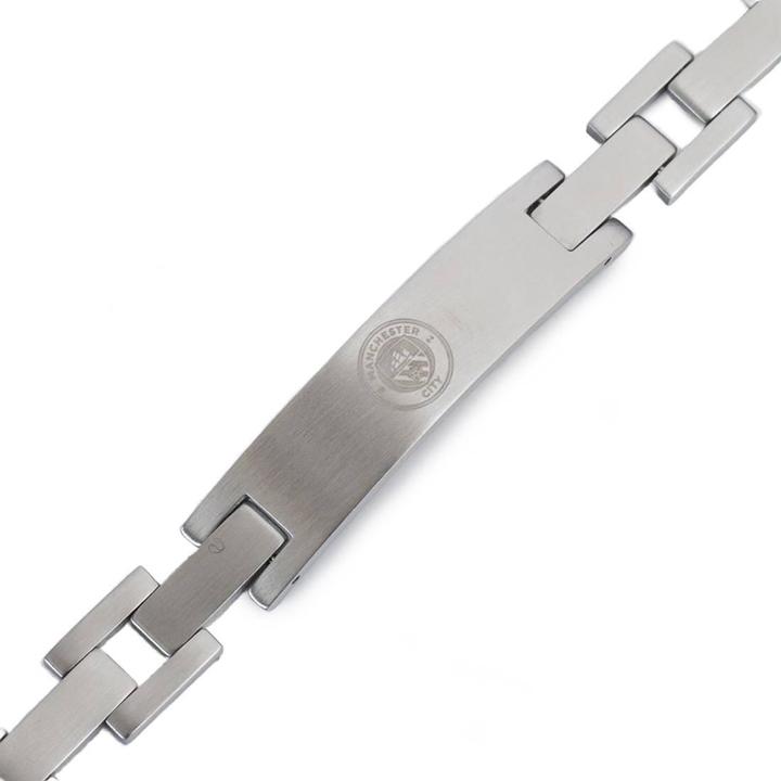 Produktbild Manchester City FC Graviert Armband Edelstahl (22 cm, 100% synthetisches Material)