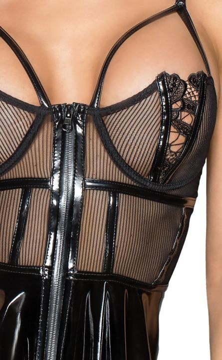 Actual product image Noir Handmade vinyl mini dress (S)