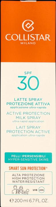 Energie-Label Collistar Act Protecting Milk Sun Protection Factor 30 (Sonnencreme Gesicht, SPF 30, 200 ml)