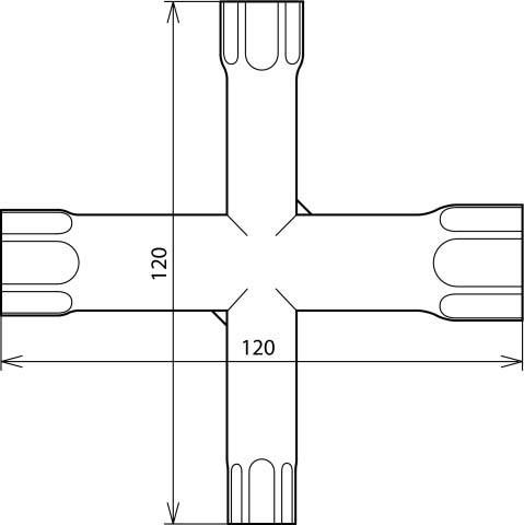 Image du produit Dehn 572000 Clé cruciforme SW 10,13,17,19mm