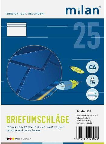 Image du produit Enveloppes DIN C6 sans fenêtre (25 x)