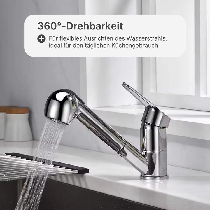 Produktbild Hermex Küchenarmatur Wasserhahn mit ausziehbarer Brause Mischbatterie