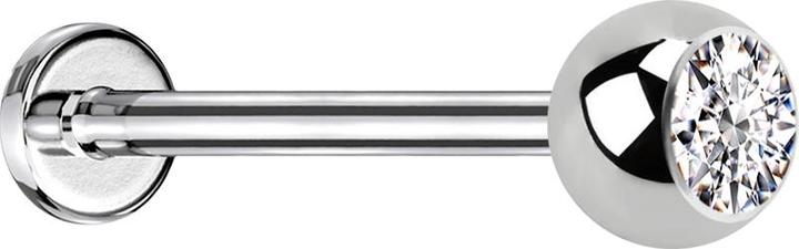 Actual product image Star Piercing Micro Labret silber mit Kugel und Kristall silber (without brass, Surgical steel 316L)