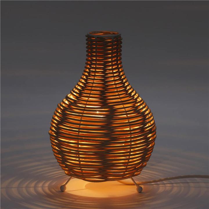 Actual product image Platinet Plationet rotan tafel lamp licht bruin, S- shape
