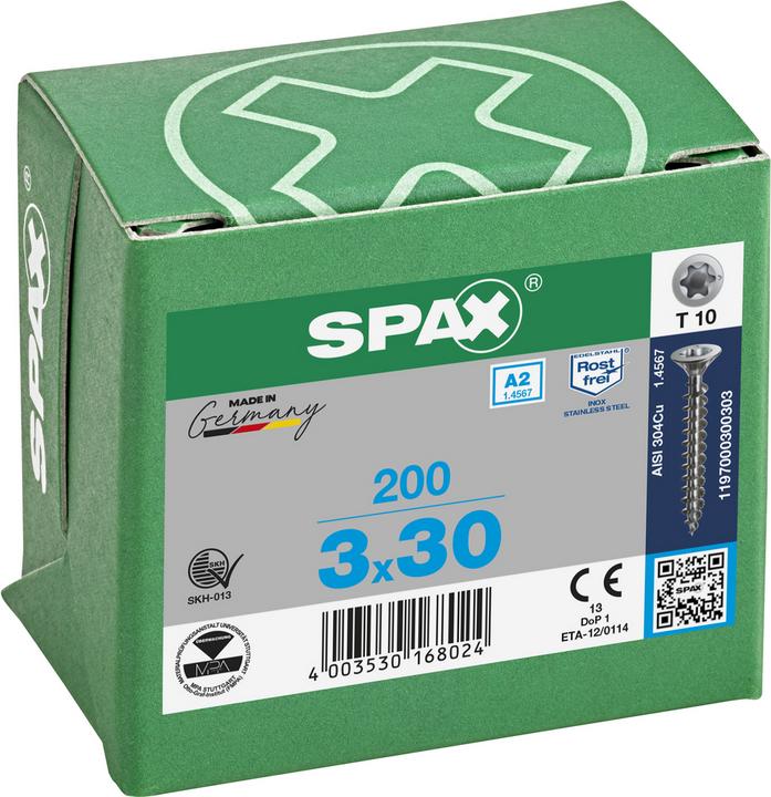 Immagine prodotto Spax Viti mordenti per pannelli truciolati A2 (200 Viti per pezzo)