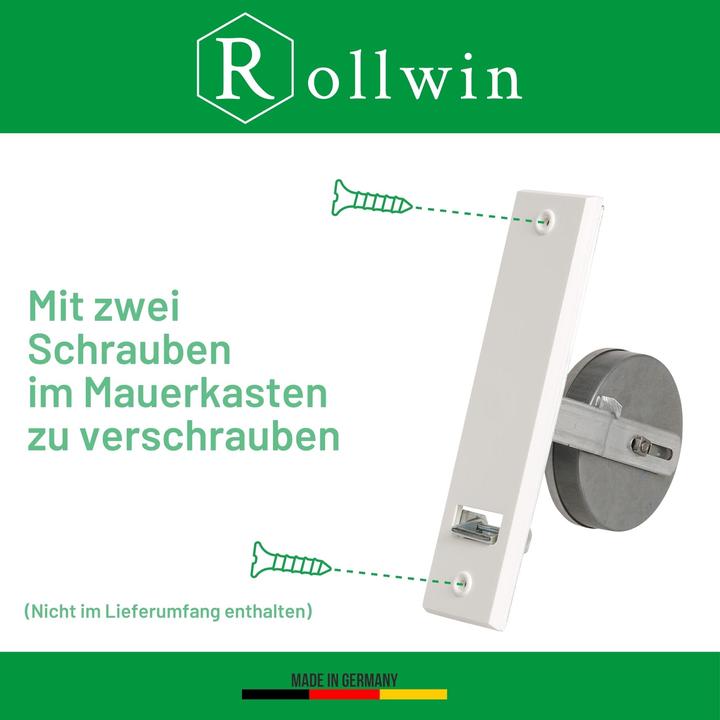 Produktbild Rollwin Rolladen Gurtwickler Unterputz 185mm Lochabstand - aus Deutschland - mit Gurtwickler Blende