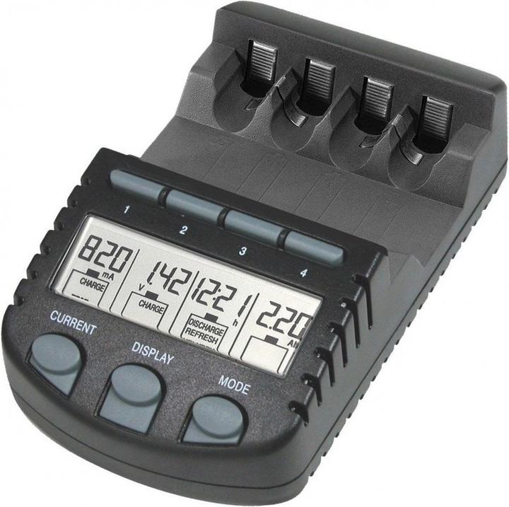 AccuCell 4x Sanyo Eneloop XX HR-3UWX 2500mA, Schnelladegerät LCD-Display (4 Stk., AA, 3000 mAh, Ladegerät inkl. Akku)