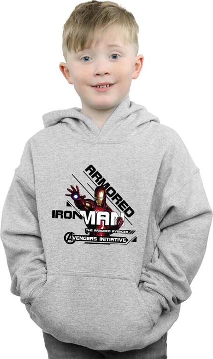 Actual product image Boys Avengers Iron Man Armoured Avenger Hoodie (116)