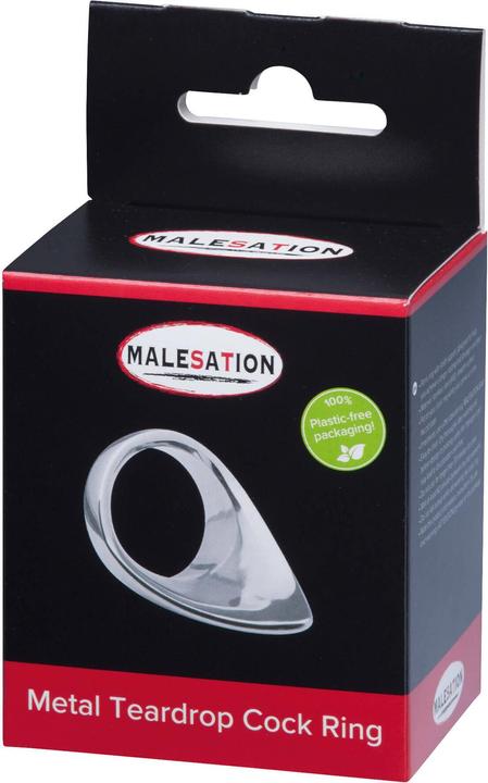 Actual product image Malesation Metal Teardrop Cock Ring (5 cm)