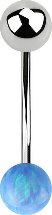 Immagine prodotto Star Piercing Micro banana argento con sfera e opale azzurro (senza ottone, Acciaio chirurgico 316L)