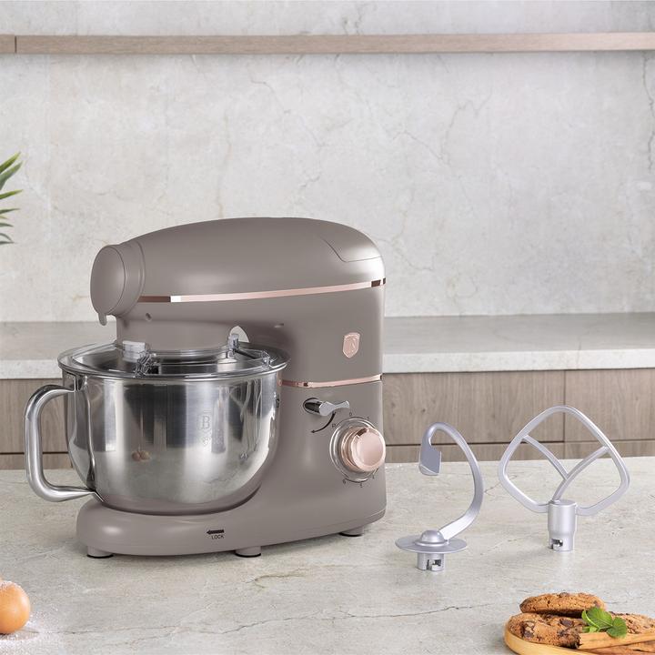 Image du produit BerlingerHaus Robot de cuisine design avec hachoir à viande & 3 accessoires pour pâtes, 1500W, taupe (1500 W)