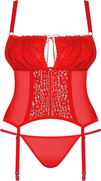 Produktbild Obsessive Strapshemd mit floraler Spitze plus Tanga (6XL)