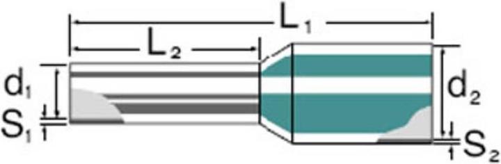 Actual product image Weidmüller 9036220000 Wire end ferrule 2.5 mm² Partially insulated Blue 500 pcs.