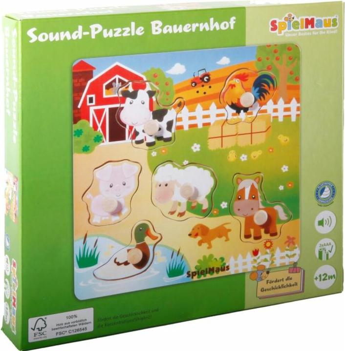 Produktbild Spielmaus SMH Sound Holzpuzzle Bauernhof (6 Teile)