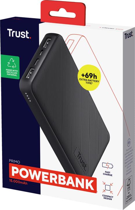 Actual product image Trust Primo Lithium-Ion (Li-Ion) Black (15000 mAh, 15 W, 15 Wh)