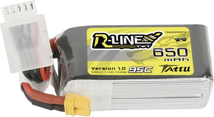 Image du produit Tattu Modèle de batterie (LiPo) 14,8 V 650 mAh Nombre d'éléments : 4 95 C Softcase XT30 (14.80 V, 650 mAh)