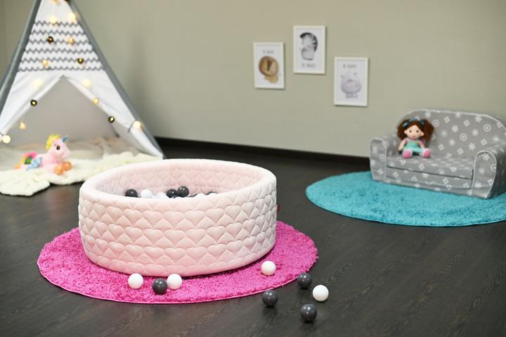 Immagine prodotto Knorrtoys Palla da piscina morbida - "Cosy heart rose" - 300 palline grigio/crema
