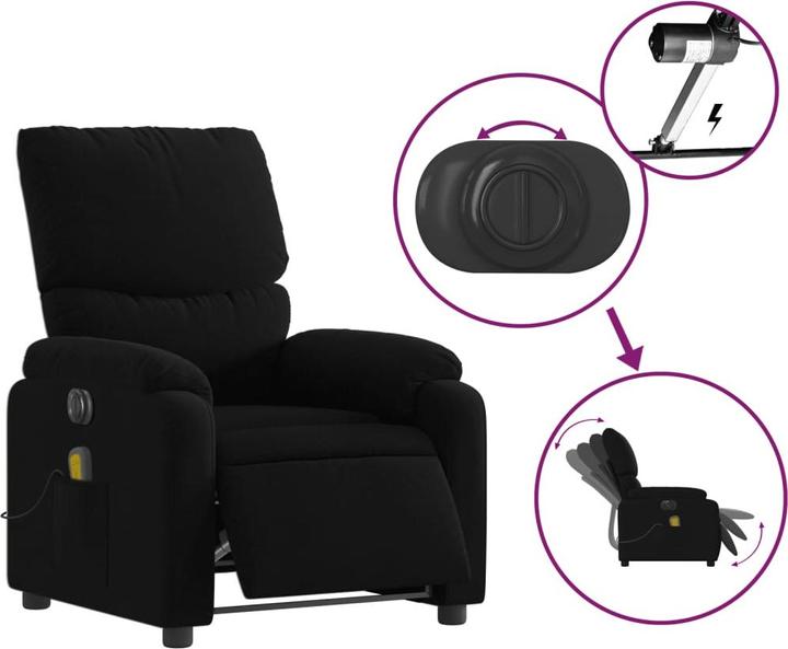 Actual product image VidaXL Massage chair black fabric,Colour: Black,Material: Fabric