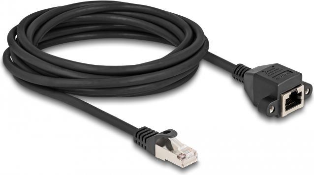 Image du produit Delock RJ50 câble d'extension mâle à femelle S/FTP 5 m noir (S/FTP, 5 m)