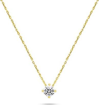 Actual product image Brilio Silver - Minimalist gold-plated necklace with zircon NCL73Y