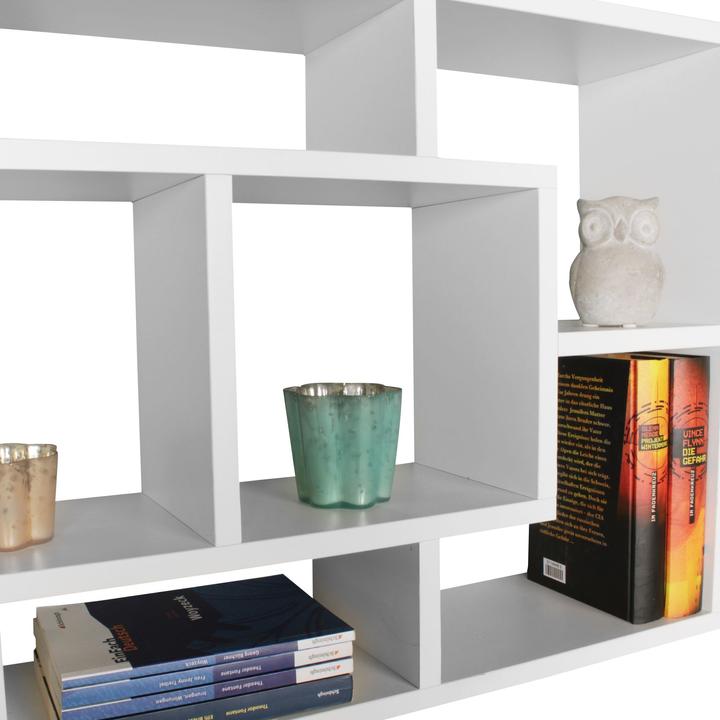 Immagine prodotto FineBuy Scaffale in legno impiallacciato bianco (16 x 85 x 48 cm)