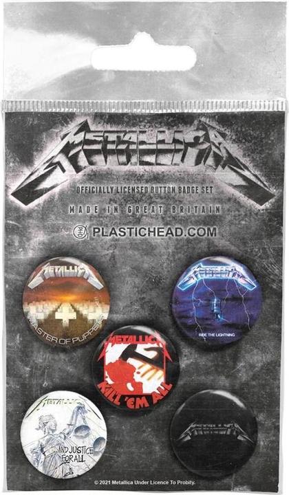 Immagine prodotto Metallica 1983-1991 Albume Set di Badge Misura Confezione 5