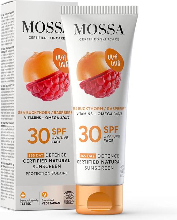 Mossa Spf30 Sonnenschutz Himbeere Natürlich 50ml (Sonnencreme, 50 ml)
