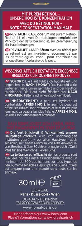 Nährwerte und Zutaten L'Oréal Paris Revitalift Laser (30 ml)
