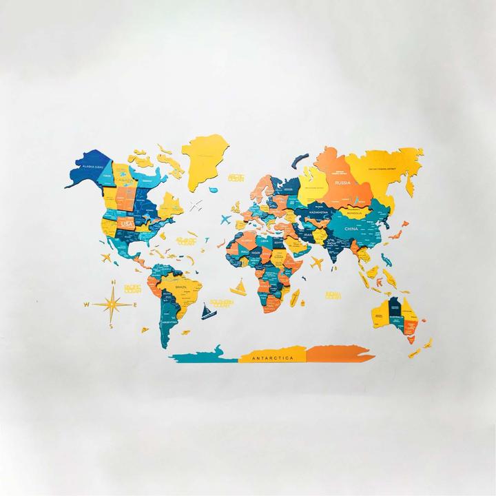 Produktbild Enjoy The Wood 3D Weltkarte (90 x 150 cm)