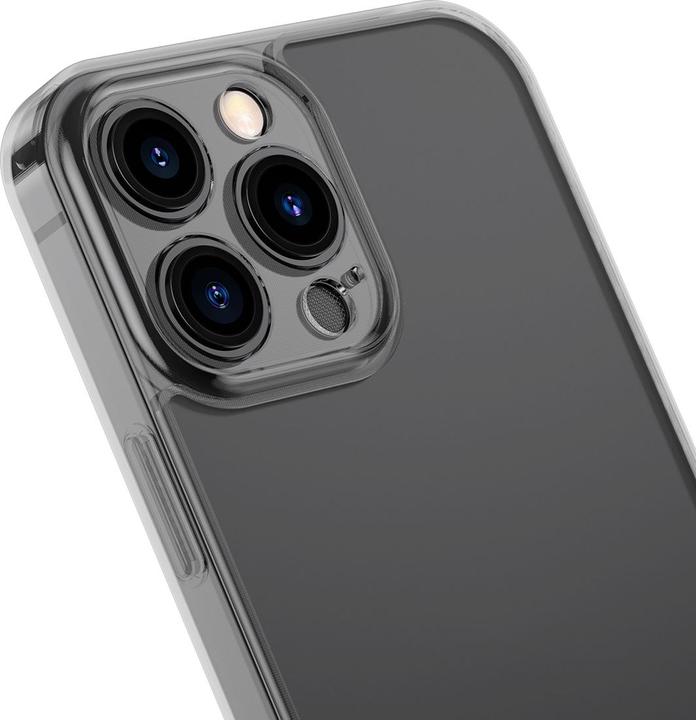 Actual product image Baseus frosted glass case cover for iphone 13 pro hard cover with gel frame black (arws001001) (Apple iPhone 13 Pro)