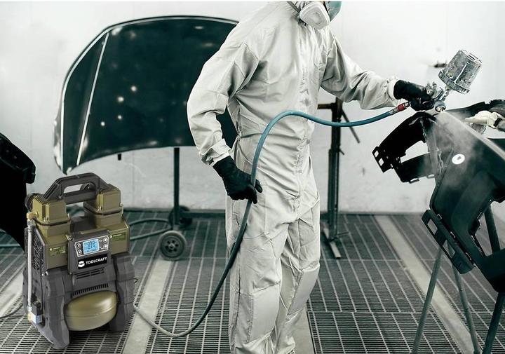 Actual product image Toolcraft Air compressor 12 VDC, 18 VDC/ 230 VAC 9 bar (9 bar, 5 l)