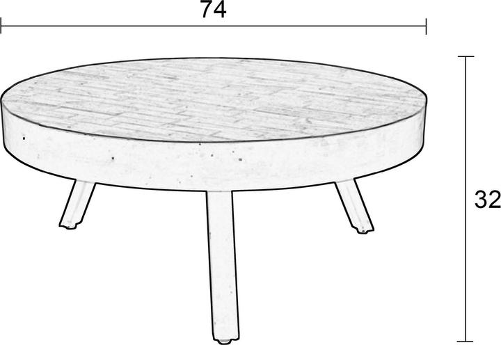 Produktbild White Label Living Table (74 x 74 x 32 cm)
