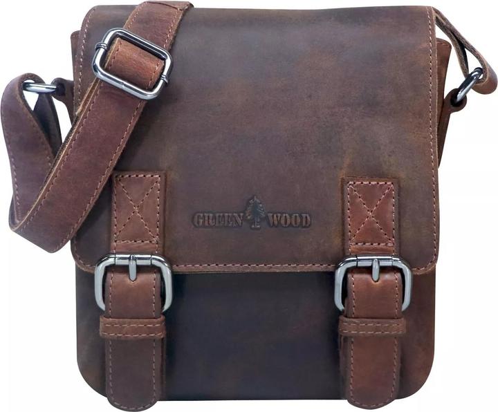 Produktbild Greenwood Herrentasche Echtleder 9 Zoll Aden Vintage Look Sandel No.1