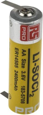 Actual product image Rs Pro AA battery, lithium thionyl chloride, 3.6V / 2.4Ah soldering eyelet (1 pcs., AA, 2400 mAh)