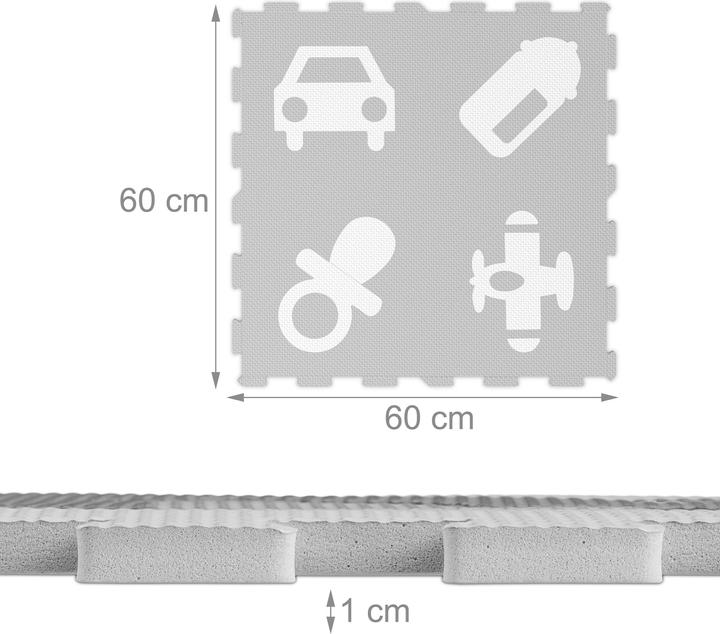 Image du produit Relaxdays tapis puzzle 24 pièces (60 x 60 x 1 cm)